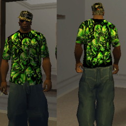 Green skulls shirt